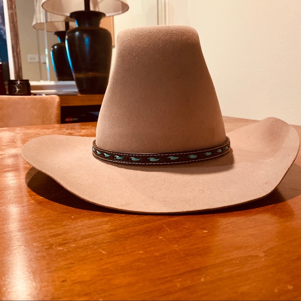 Grey western hat